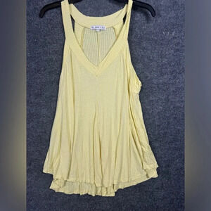 Blakeley yellow flowy tank top - ribbed material - size large / extra large